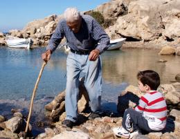 Grand grandfather and grandson